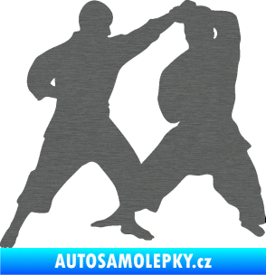 Samolepka Karate 013 levá souboj škrábaný titan