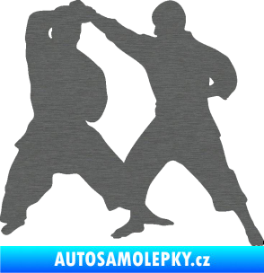 Samolepka Karate 013 pravá souboj škrábaný titan