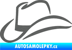 Samolepka Klobouk 002 levá škrábaný titan
