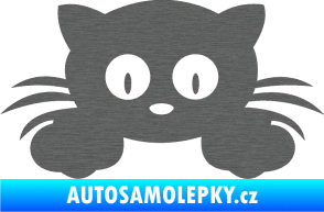 Samolepka Kočka 007 levá škrábaný titan
