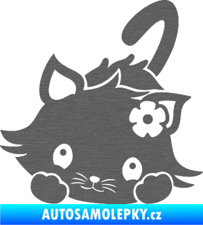 Samolepka Kočka 012 levá škrábaný titan