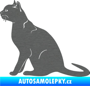 Samolepka Kočka 021 levá škrábaný titan