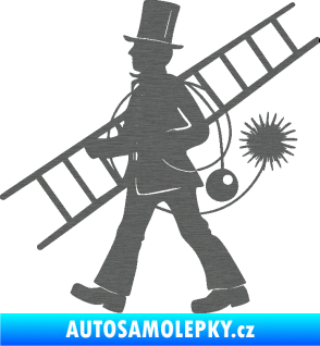 Samolepka Kominík 001 levá škrábaný titan