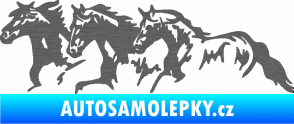 Samolepka Koníci 004 levá stádo škrábaný titan