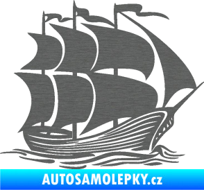 Samolepka Koráb 002 pravá škrábaný titan