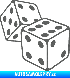 Samolepka Kostky 003 pravá hrací kostky škrábaný titan