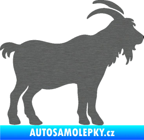 Samolepka Kozel 008 pravá silueta škrábaný titan