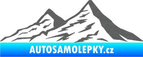 Samolepka Krajina hory 009 levá škrábaný titan