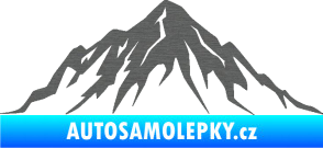 Samolepka Krajina hory 010 levá škrábaný titan