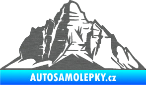 Samolepka Krajina hory 022 levá škrábaný titan