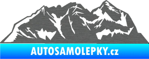Samolepka Krajina hory 024 levá škrábaný titan