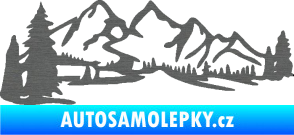 Samolepka Krajina hory 038 levá škrábaný titan