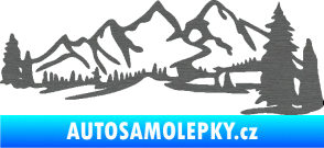 Samolepka Krajina hory 038 pravá škrábaný titan
