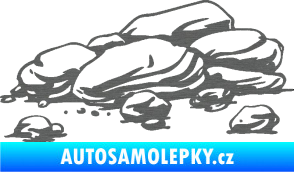 Samolepka Krajina kameny 001 škrábaný titan
