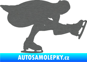 Samolepka Krasobruslení 007 pravá krasobruslařka škrábaný titan