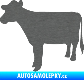 Samolepka Kráva 001 levá škrábaný titan