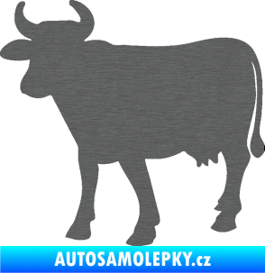 Samolepka Kráva 002 levá škrábaný titan