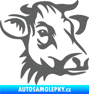 Samolepka Kráva 004 pravá škrábaný titan