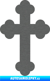 Samolepka Křesťanský kříž 001 škrábaný titan