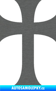 Samolepka Křesťanský kříž 002 škrábaný titan