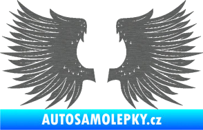 Samolepka Křídla 004 škrábaný titan