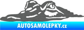 Samolepka Krokodýl 003 levá hlava na hladině škrábaný titan