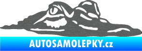Samolepka Krokodýl 003 pravá hlava na hladině škrábaný titan