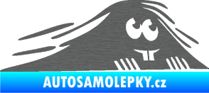 Samolepka Kuk 004 pravá zubatý šmíráček škrábaný titan