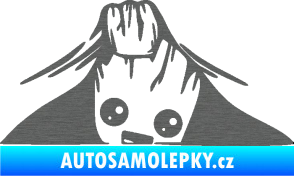 Samolepka Kuk 007 pravá Groot vykukuje škrábaný titan
