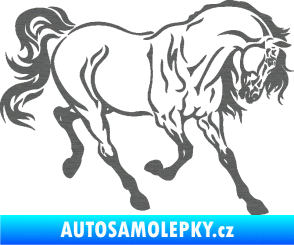 Samolepka Kůň 048 pravá škrábaný titan