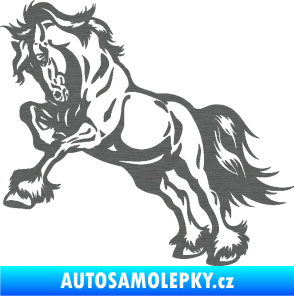 Samolepka Kůň 055 levá škrábaný titan
