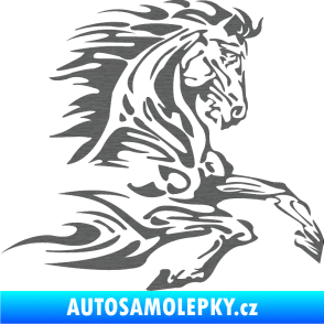 Samolepka Kůň 074 pravá škrábaný titan