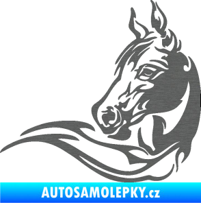 Samolepka Kůň 085 levá škrábaný titan