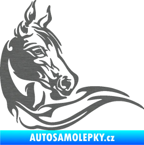 Samolepka Kůň 085 pravá škrábaný titan