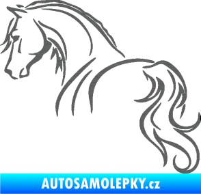 Samolepka Kůň 104 levá škrábaný titan