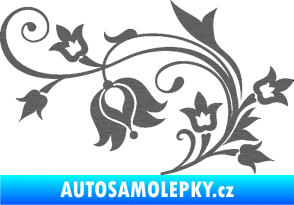 Samolepka Květina dekor 002 levá škrábaný titan