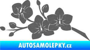 Samolepka Květina dekor 008 levá orchidej škrábaný titan