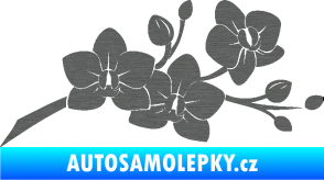 Samolepka Květina dekor 008 pravá orchidej škrábaný titan
