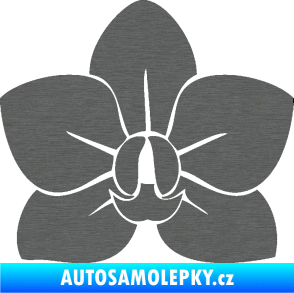 Samolepka Květina dekor 023 orchidej květ škrábaný titan