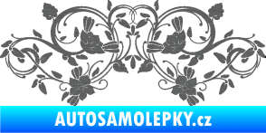 Samolepka Květina dekor 026 škrábaný titan