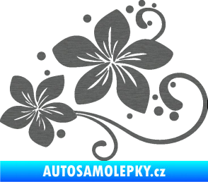 Samolepka Květina dekor 035 levá škrábaný titan