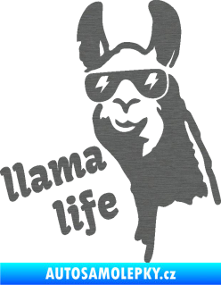 Samolepka Lama 004 llama life škrábaný titan