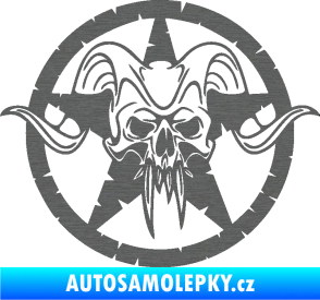 Samolepka Lebka 039 pravá army hvězda škrábaný titan