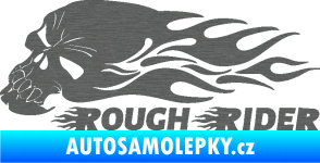 Samolepka Lebka 051 levá rough rider škrábaný titan