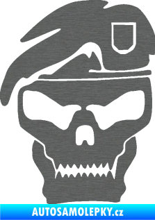 Samolepka Lebka army levá škrábaný titan