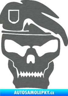 Samolepka Lebka army pravá škrábaný titan