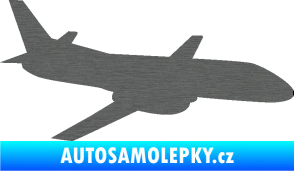 Samolepka Letadlo 004 pravá škrábaný titan