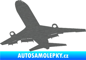 Samolepka Letadlo 007 levá škrábaný titan