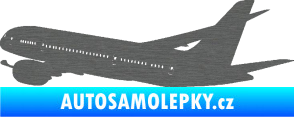 Samolepka Letadlo 009 levá škrábaný titan