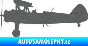 Samolepka Letadlo 020 levá Boeing Stearman model 75 biplane škrábaný titan
